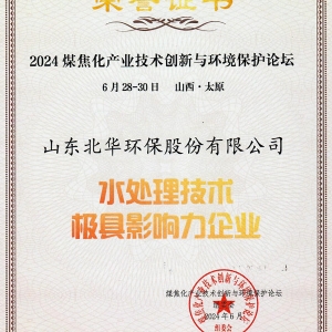 水處理技術(shù)榮譽證書